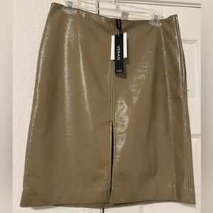 H&M Vegan Leather Pencil Skirt in Tan